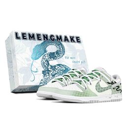Nike Кроссовки для скейтбординга Dunk Joy Lemon, износостойкие, белые, мужские dd1391-103(team778-青蛇迎新s-box) | white