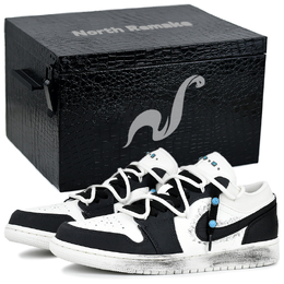 Jordan Баскетбольные кроссовки Air 1 Lightweight Low Top Vintage, мужские, черно-белые io2242-101(team96-街头风雨s-box) | streetwear rain gift box 1