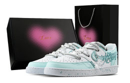 Nike Кроссовки Court Vision 1 Cool Moment, Heart Box, износостойкие, низкие, для скейтбординга, мужские, голубые dh2987-101(team529-冰凉一刻-爱心礼盒) | cyan