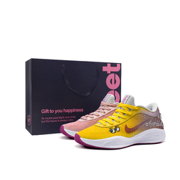 Nike Баскетбольные кроссовки GT Hustle Academy Wonder World Shock Absorbers Low Top, мужские, желто-розовые fj7808-004（team241-奇妙世界s-box） | yellow pink