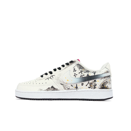 Nike Кроссовки Court Vintage Mist Scattering Bamboo, устойчивые к истиранию, низкие, для скейтбординга, мужские, черно-золотые dm1187-101（team1191-雾散涴竹） | black