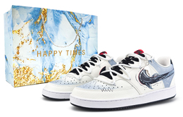 Nike Износостойкие и легкие низкие кроссовки для скейтбординга Court Vision 1, мужские, белые dm1187-101(team537-怒海狂鲨lucky蓝) | white
