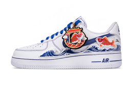 Nike Кроссовки Air Force 1 Low Top для скейтбординга, мужские, сине-белые hq2037-100（team1307-鱼跃龙门） | blue white