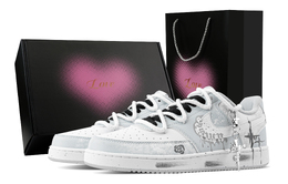 Nike Низкие износостойкие кроссовки для скейтбординга Court Vision Rose Secret, Heart Box, светло-голубые hm9862-002(team773-玫瑰暗语-爱心礼盒) | light blue