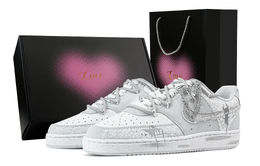 Кроссовки Court Vision Dull Gray Ghost, Heart Box, износостойкие, низкие, для скейтбординга, мужские, светло-серые Nike, Light Gray hm9862-002(team529-灰暗幽灵-爱心礼盒) | light gray