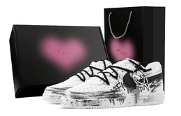 Nike Кроссовки Court Vision 1 Melting Crisis, Heart Box, износостойкие, низкие, для скейтбординга, мужские, черно-белые dh2987-101(team773-融化危机-爱心礼盒) | black white