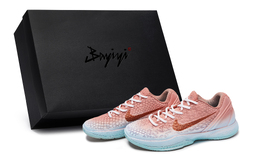 Nike Баскетбольные кроссовки Zoom Kobe 6 мужские, низкие, белые/синие/розовые fq3546-100(team80-男款旭日海浪s-box) | white blue pink