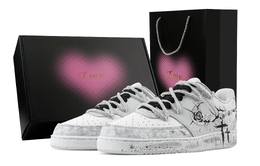 Nike Низкие износостойкие кроссовки Court Vision Gray Night Rose, Heart Box, светло-серые, мужские hm9862-002(team529-灰夜玫瑰-爱心礼盒) | light gray