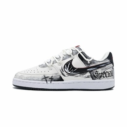 Nike Кроссовки Court Vision 1 Old Street Promise, износостойкие, низкие, для скейтбординга, мужские, черно-белые dm1187-101(team843-旧街诺言) | black white