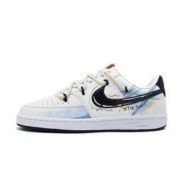 Nike Кроссовки Court Vision 1 Salt Mist, износостойкие, низкие, для скейтбординга, мужские, черно-синие dm1187-101(team843-盐雾) | black blue