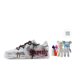 Nike Кроссовки Court Vision Listener, Fluid Bear, износостойкие, низкие, для скейтбординга, мужские, синие, белые, красные hm9862-002(team773-倾听者-流体熊) | blue white red (giveaway)