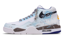 Nike Баскетбольные кроссовки Flight Legacy Geometric Planet, износостойкие, винтажные, среднего размера, белые, сине-коричневые bq4212-102(team864-几何星球) | white blue brown