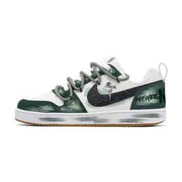 Nike Кроссовки для скейтборда Court Borough Forest Knight с амортизацией, легкие, нескользящие, низкие, мужские, черные, белые, зеленые 844881-100(team93-森林骑士) | white green