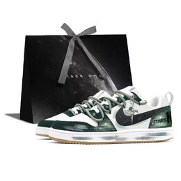 Nike Легкие, нескользящие, низкие, мужские, кроссовки для скейтбординга, Court Borough Forest Knight, белые, зеленые 844881-100(team93-静谧星空) | white green
