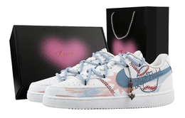 Nike Кроссовки для скейтборда Court Vision 1 Baseball Heart Box, износостойкие, низкие, мужские, цвет белый, синий dh2987-101(team529-棒球-爱心礼盒) | white blue