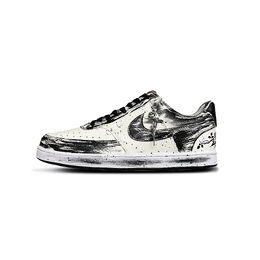 Nike Кроссовки Court Vision 1 Tower Rabbit, износостойкие, низкие, для скейтбординга, мужские, черно-белые dm1187-101(teameight-dm暗影） | black