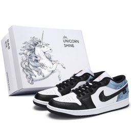 Jordan Баскетбольные кроссовки Air 1 Classic Of Mountains And Seas Fish Low Top Vintage, мужские, сине-белые 553558-165（team342-山海经-䇔鱼-box） | blue white