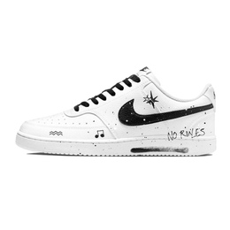 Nike Кроссовки Court Vision 1 для скейтбординга, износостойкие, низкие, мужские, черно-белые dh2987-101(team1080-无声音浪） | white