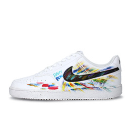 Nike Кроссовки для скейтбординга Court Vision 1, мужские, низкие, красные, желтые, синие, черные dh2987-101(team929-彩虹） | red yellow blue black