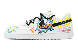 Nike Кроссовки Court Vision 1 Pope Artistic, износостойкие, низкие, для скейтбординга, мужские, белые, желтые, голубые dh2987-101(team529-波普艺术) | white yellow cyan