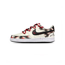 Nike Кроссовки Court Vision 1 Tower Rabbit Coexistence с амортизацией, износостойкие, низкие, мужские, для скейтбординга, красные, черные dm1187-101(team880-dm暮红秘语） | red black