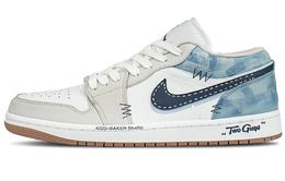 Jordan Баскетбольные кроссовки Air 1 Low Top Vintage, мужские, белые, синие 553558-146(team1117街头牛仔） | ivory