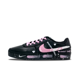 Nike Низкие кроссовки для скейтбординга Court Shot Pink Heart Chain Lock с амортизацией, мужские, черные, белые, розовые fq8146-001(team1297-粉心链锁 ） | black white pink