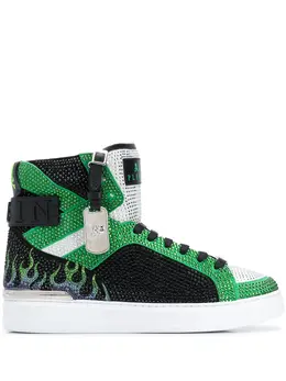 Высокие кеды Money Beast Philipp Plein, зеленый 15541447 | зеленый