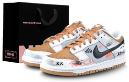 Nike Кроссовки для скейтбординга Dunk, износостойкие, низкие, мужские, оранжевые fq6965-700(team1324-灰橙狂想ld) | orange