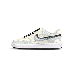 Nike Кроссовки Court Vision 1 Tower Rabbit Coexistence с низким верхом, амортизирующие, износостойкие, мужские, серо-белые dm1187-101(team880-绿水摇舟） | white