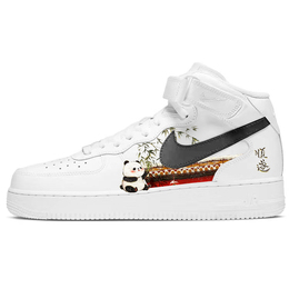 Nike Кроссовки для скейтбординга Air Force 1 мужские, средние, черно-белые cw2289-111(team56-雪花熊猫) | white