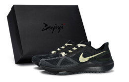Nike Кроссовки Zoom Structure 25 с низким верхом, противоскользящие, износостойкие, мужские, черные, бежево-желтые dj7883-006(team80-星际飞跃米黄s-box) | black rice yellow