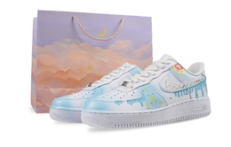 Nike Кроссовки Air Force 1 для скейтбординга с низким верхом, износостойкие, мужские, белые, синие cw2288-111(team41-冬日暖阳s-box) | white blue