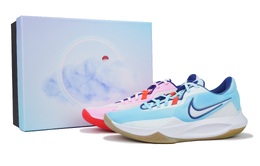 Nike Баскетбольные кроссовки Precision 6 с низким верхом, противоскользящие, мужские, сине-розовые hv1796-141(team柒-precision6蓝粉） | blue pink