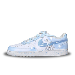 Nike Кроссовки для скейтбординга Court Vision 1 Balance легкие, низкие, мужские, цвет белый, синий dh2987-101（team-325 夏至星空） | white blue