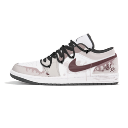 Jordan Баскетбольные кроссовки Air 1 Durable Breathable Low Top Vintage, мужские, белые, коричневые 553558-132(team210-海桃潮汐) | white
