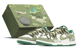 Nike Кроссовки для скейтбординга Dunk Low Top, мужские, бежево-зеленые dv0831-003(teama-龙井茶s-box)