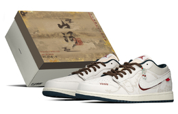 Jordan Баскетбольные кроссовки Air 1 Vintage, низкие, мужские, белые/бежевые/красные hm3711-144(teama-祥云如意s-box) | beige white red