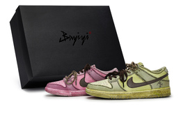Nike Кроссовки для скейтбординга Dunk, мужские, низкие, розовые/желтые/коричневые dd1391-103(team80-莓果可露丽s-box) | pink yellow brown