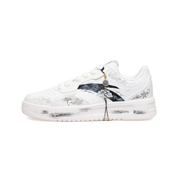Anta Кроссовки для скейтбординга Misty White Elegance с противоскользящей амортизацией, низкие, мужские, белые, черные 912418001q-2(team303-雾华明彰) | black