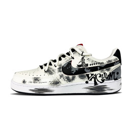 Nike Кроссовки Court Vision 1 Graffiti Fantasy, износостойкие, низкие, для скейтбординга, мужские, белые, черные dm1187-101（team504-涂鸦狂想） | white black