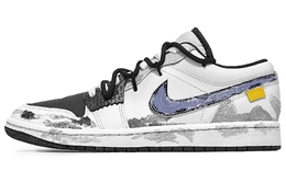 Jordan Баскетбольные кроссовки Air 1 Dream In Reverse Low Top Vintage, мужские, серо-синие 553558-132((team1138-颠倒梦想) | gray blue