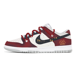 Nike Кроссовки для скейтбординга Dunk, износостойкие, низкие, мужские, белые, красные dd1391-103(team778-圣诞星夜) | white red