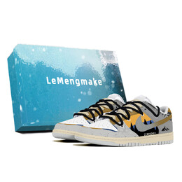 Nike Кроссовки для скейтбординга Dunk Joy Lemon, износостойкие, низкие, мужские, белые, серые dd1391-103(team778-暮色秋季-s-box) | white gray