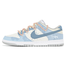 Nike Кроссовки для скейтбординга Dunk, износостойкие, низкие, мужские, белые, синие dd1391-103(team399-酷甜梦影) | white blue