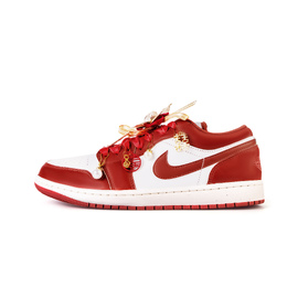 Jordan Баскетбольные кроссовки Air 1 Love At First Sight с антискользящим покрытием, износостойкие, низкие, винтажные, мужские, белые, красные fj3459-160(team189-一见倾心) | white red