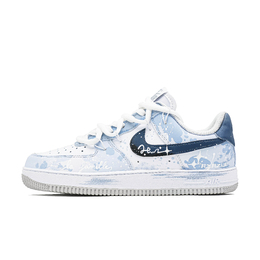 Nike Кроссовки Air Force 1 Low Top для скейтбординга, мужские, светло-синие fj4146-100(team947-坠入群星) | light blue