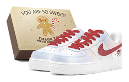 Nike Кроссовки Air Force 1 с противоскользящим износостойким низким верхом для скейтборда, мужские, сине-розовые cw2288-111(teams2-圣诞老人男s-box) | blue pink