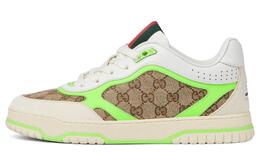 Gucci Кроссовки Re Web «GG Canvas бежево-флуоресцентно-зеленые» 787476 aadhw 9571 | brown green