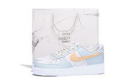 Nike Кроссовки Air Force 1 с низким верхом, противоскользящие, износостойкие, мужские, сине-желтые cw2288-111(team拾伍-男款蓝黄二sbox) | blue yellow